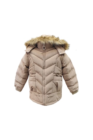 Life For Moda Kız Çocuk İçi Peluş Astarlı Çıkarılabilir Kapüşonlu Su Geçirmez Mont Kaban 3020 Vizon