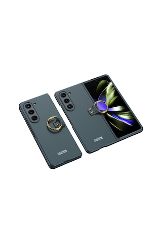 Galaxy Z Fold 5 Kılıf Zore Kıpta Yüzüklü Flip Sert Kılıf