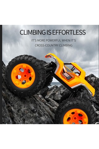 Kumandalı 33 Cm Dev Off-road Araba 15km/h Hızlı, Şarjlı, 2.4ghz Rc Tırmanıcı Arazi Aracı 9030-3f - Turuncu