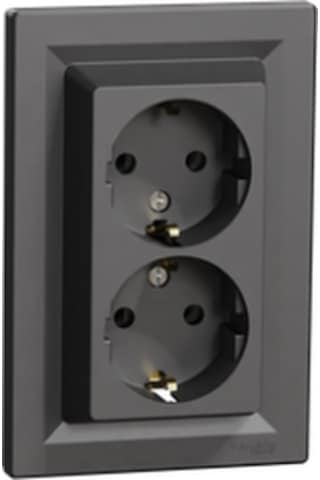 Schneider Electric Asfora İkili Topraklı Priz 16a Çerçeveli Antrasit