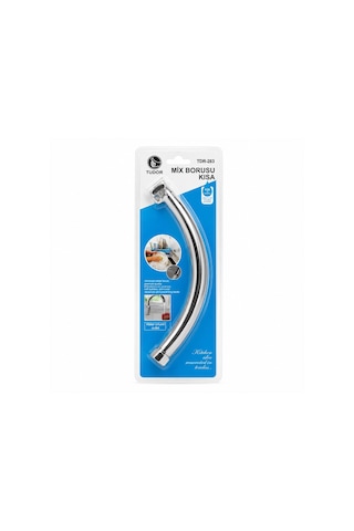 Tudor Tdr-283 Kuğu Kısa Mix Batarya Borusu - Evye Ve Lavabo, Krom Kaplama, Süzgeçli Uç, Vakumlu