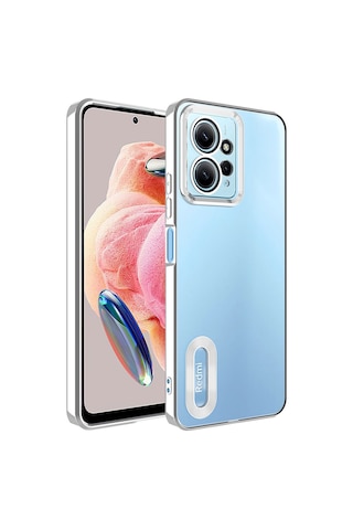 Zore Redmi Note 12 4g Kılıf Kamera Korumalı Logo Gösteren Msra Omega Kapak - Gümüş Gümüş