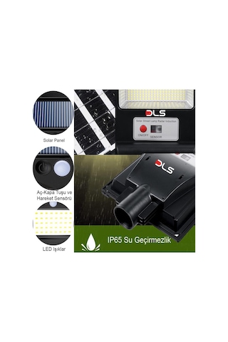 150 Ledli Güneş Enerjili Solar Bahçe Çevre Sokak Lambası Dls