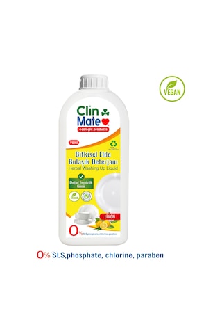 Clinmate Ekolojik Bitkisel Elde Bulaşık Deterjanı Limon 750 ML