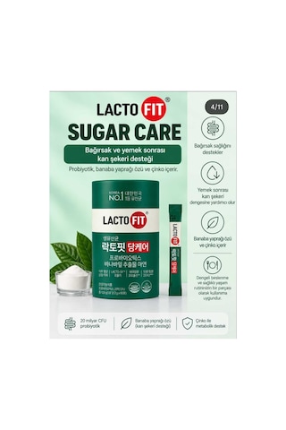 Lacto-fit Sugar Care Probiyotik, Banaba Yaprağı Özü Ve Çinko İçeren Takviye Edici Gıda 60 Saşe 120 G
