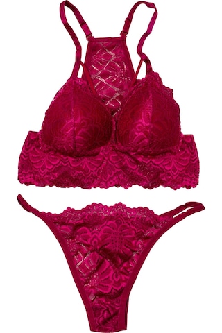 Derya Kurşun Kadın Sütyen Takımı Fuşya Bralette Desteksiz Tanga Külot Derya Kurşun Kadın Sütyen Takımı Fuşya Bralette Desteksiz Tanga Külot