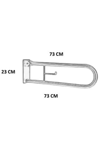 Mafsallı Wc Tutunma Barı 32mm Çap Yaşlı Bakım Engelli Hareketli Wc Yanı Kağıtlıklı Gümüş