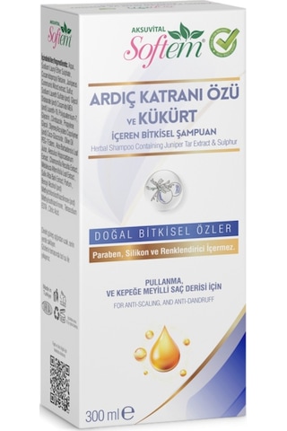 Softem Ardıç Katranı Özü ve Kükürt İçeren Bitkisel Şampuan 300 ML Softem Ardıç Katranı Özü ve Kükürt İçeren Bitkisel Şampuan 300 ML