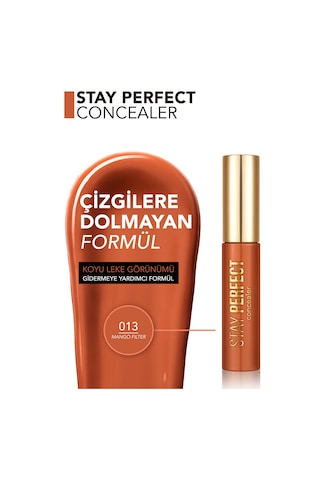 Flormar  Stay Perfect Yüksek Pigmentli & Yarı Mat Bitişli Likit Kapatıcı 013mangofılter