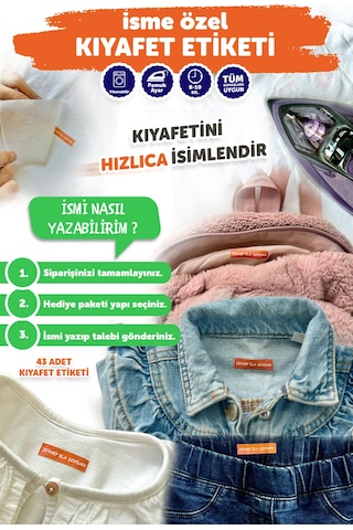 Kıyafet Etiketi - Okul Kıyafet Kumaş Etiketi Kreş Anaokulu İlkokul Kıyafet Kumaş Etiketi