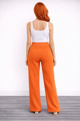 Neden Tekstil Beli Lastikli Bol Paça Polyester Pantolon - Turuncu