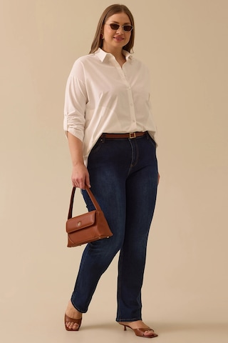 Galaxi Kadın Büyük Beden Cepli Düz Kesim Pantolon 4010 Lacivert Lacivert