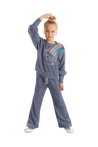 Denokids Mshb&g Parlak Kedi Lacivert Kız Çocuk Triko Eşofman Takım Lacivert