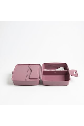 Bölmeli Sağlıklı Saklama Ve Yemek Kabı - Bpa Sız Sağlıklı - Kilit Kapak - Taşınabilir Lunchbox- Mor Renk Çok Renkli