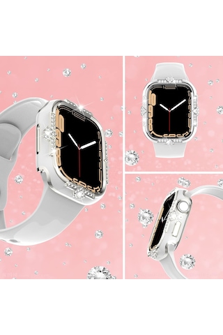 Apple Watch Ekran Koruyucu 10, 9, 8, 7, 6, 5, 4, Se Serileriyle Uyumlu 46/42/40/44/41/45mm Elmas Çizilmeye Dayanıklı Cam Hk