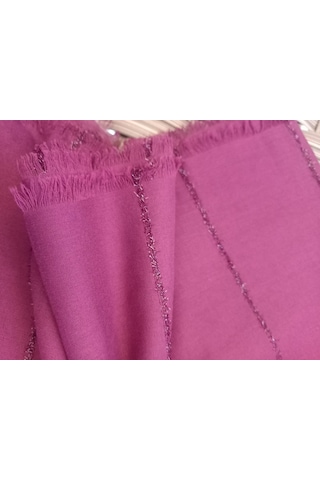 Kadın Tesettür Pamuklu Sim Şerit Şal Mor