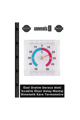 Özel Üretim Derece Aleti Sıcaklık Ölçer Kolay Montaj Bimetalik Kare Termometre