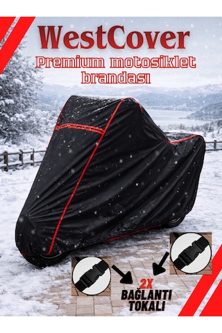 Kanuni Windys 150 Lx Uyumlu Siyah-kırmızı Dikişli Reflektörlü Motosiklet Brandası