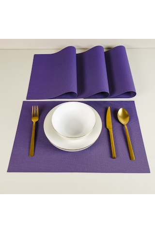 Maxstyle Harmony Purple 4 Parça Amerikan Servis Seti 30x45 Cm Renkli