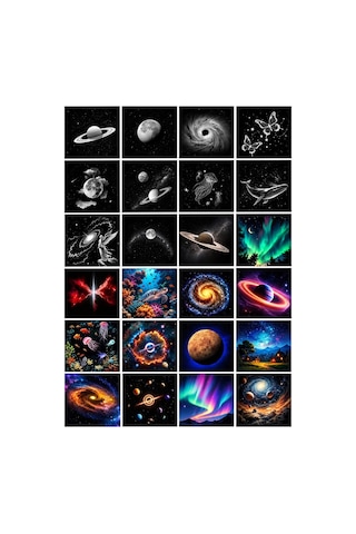 Sge Teknoloji 20 Renkli 4 Siyah Beyaz Desenli Usb Led Projektör Gece Lambası 360 Derece Ayarlanabilir