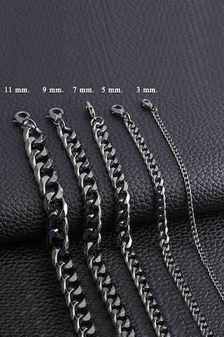Chavin 5 Mm Black İce Siyah Çelik Erkek Bileklik Eu94sy-5