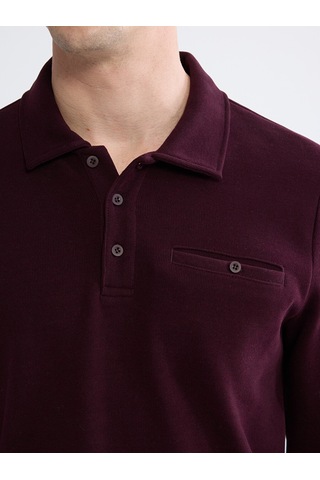 Lcwaıkıkı Classic Bordo Polo Yaka Erkek Sweatshirt