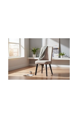 Tool Aksesuar T-6025 Carara 70x120 Mdf Kare Gold Krem Sandalye 4 Kişilik Mutfak Masası Takımı