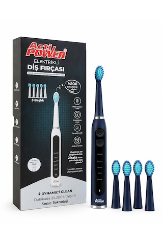 Acti Power Dynamic Clean Elektrikli Şarjlı Sonic Diş Fırçası 5 Yedek Başlık Kutuya Dahil