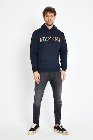 Polostate Erkek Arizona Nakışlı Kapüşonlu 3 İplik Sweatshirt Lacivert