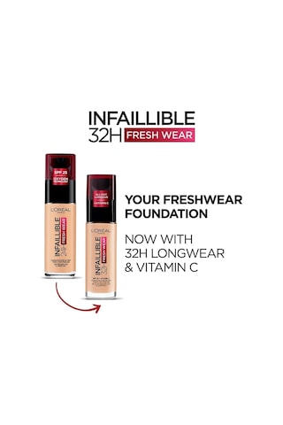 Infaillible 32 Saat Fresh Wear C Vitaminli Fondöten - 125 Natural Beige Çok Renkli
