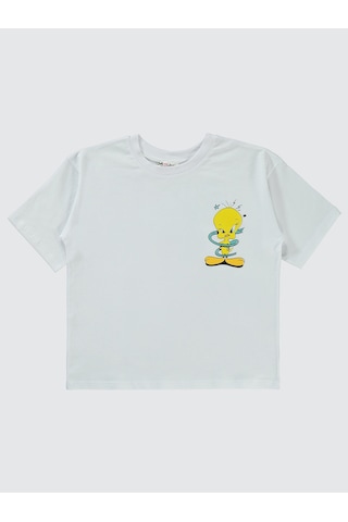 Tweety Kız Çocuk Tişört 10-13 Yaş Beyaz Beyaz