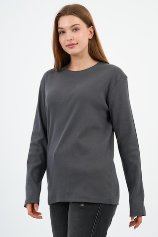 Alexander Gardi Bisiklet Yaka Likralı Uzun Kollu Kaşkorse Sweatshirt Wk25588 Antrasit