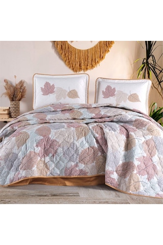 Clasy %100 Pamuk Çift Kişilik Yatak Örtüsü Seti Samba V1 Zencefil Çok Renkli