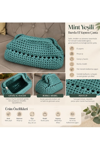 Mint Yeşili Burslu Çanta Mint Yeşil