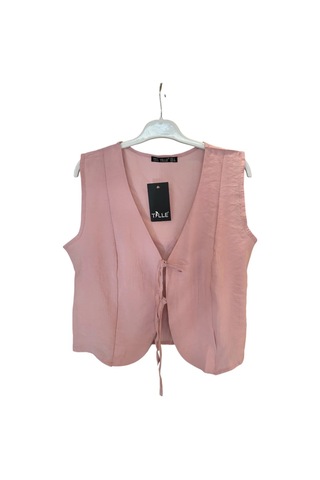 4123 Önü Bağlamalı Yelek Pantolon Takım Pudra