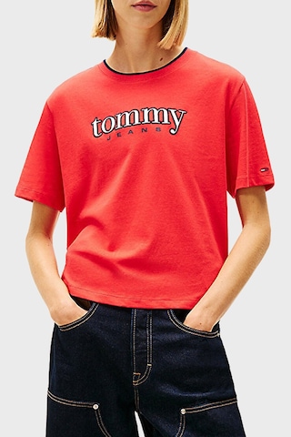 Tommy Jeans Bayan T Shirt Dw0dw22563 Xk3 Kırmızı Kırmızı