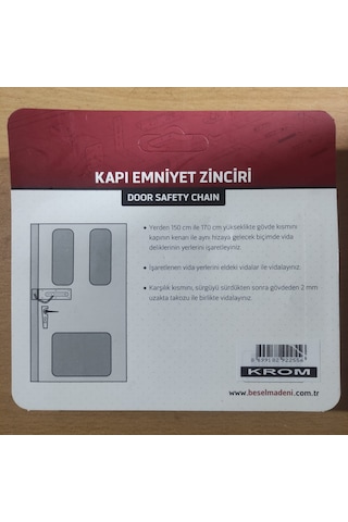 Kapı Emniyet Kilidi Zinciri Krom Renginde Beşel Yerli Üretim D...