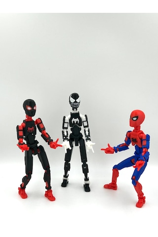 Spiderman, Miles Morales & Venom Üçlü Marvel Kahraman 3d Baskı Dummy Figür Seti