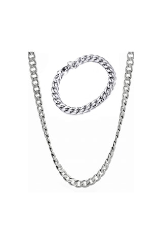 Gurmet Çelik Erkek Kolye Ve Bileklik Seti Kalın 8 Mm Eck18S (417475144)