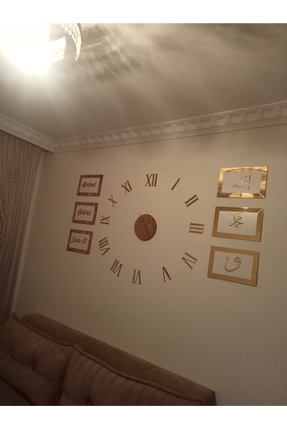 Salon Saat Seti Altın & Gümüş Çok Şık Göz Alıcı Gold - Gümüş