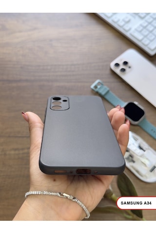 Samsung Galaxy A34 Uyumlu Süper İnce Mat Ultra Thin Silikon Kılıf Siyah