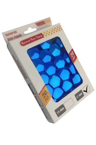 17mm 2cm Düz Parlak Mavi Bijon Kapağı 201iset+aparat