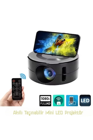 Akıllı Taşınabilir Mini Led Projektör 4k Hd 1500 Lümen Video Oyna