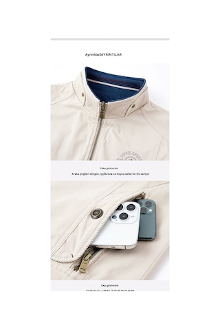 Çift Taraflı Çok Cepli, Bol Dik Yakalı Yelek Yeşil