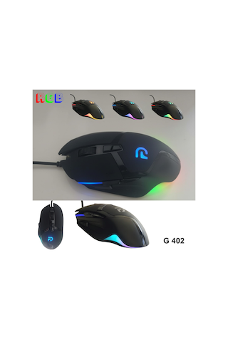 Trio - G402 Siyah Rgb Gaming Mouse Kablolu Oyuncu Faresi G402