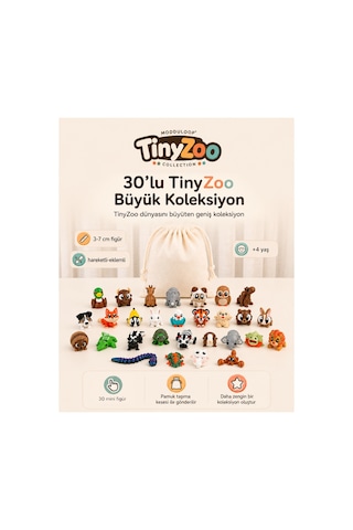 30 Lu Hareketli Hayvan Figürü Seti Eğitici Ve Eğlenceli Tinyzoo Oyuncak