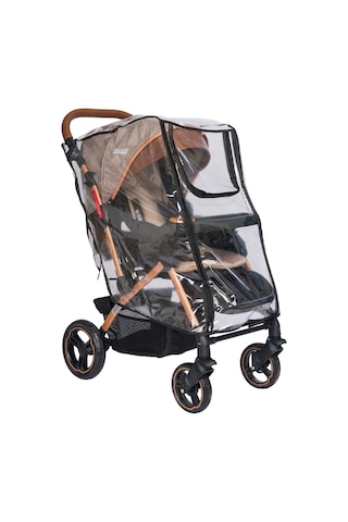 Ultra Lüks Fermuarlı Bebek Arabası Yağmurluğu Siyah Şeffaf