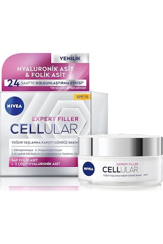 Nıvea Cellular Expert Filler Yoğun Yaşlanma Karşıtı Gündüz Kremi Spf15 50 Ml
