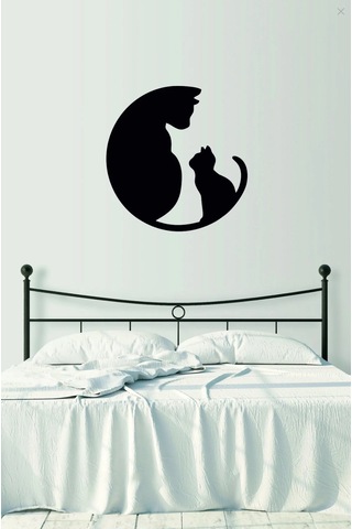 Kedi Temalı Ahşap Duvar Dekorasyonu -