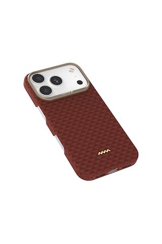 Apple Uyumlu iPhone 17 Pro Kılıf M-safe Şarj Özellikli Raptic Aramid Skin Origin Serisi Kapak Kırmızı